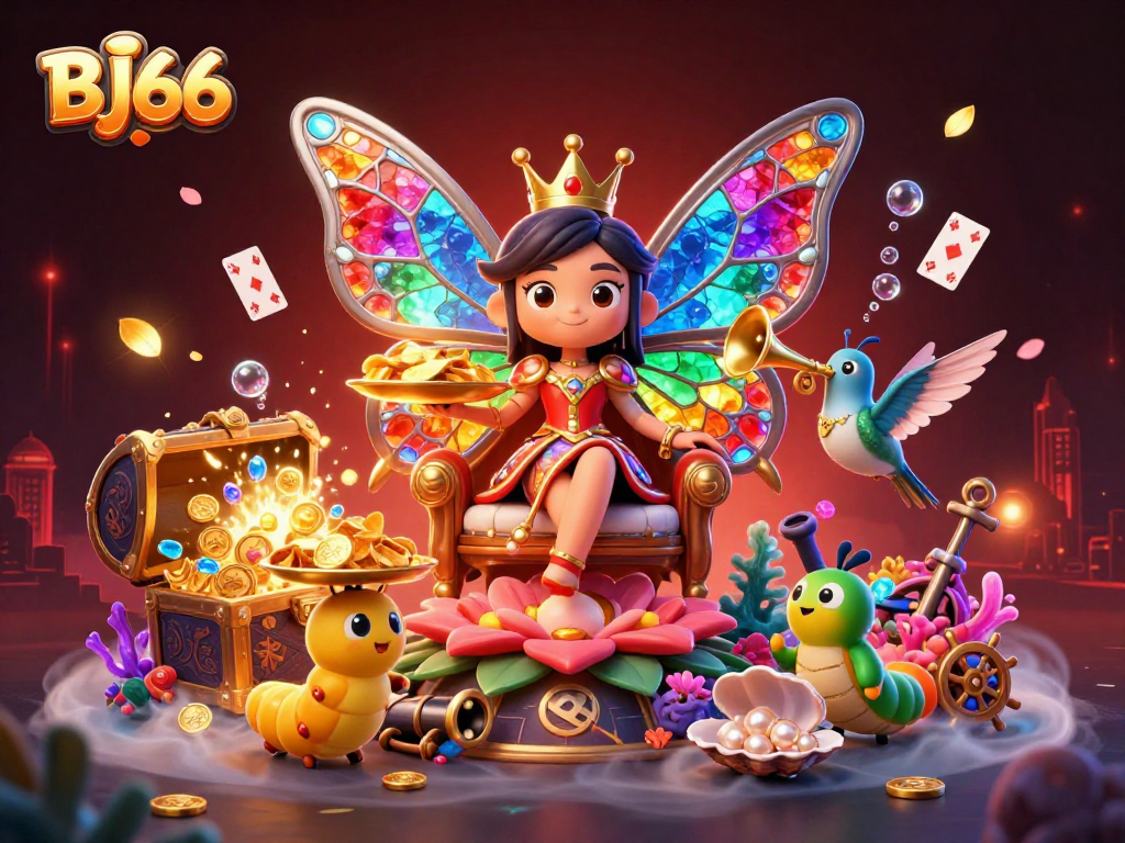 Experience high-stakes action at BJ66 with vibrant characters and casino treasures.