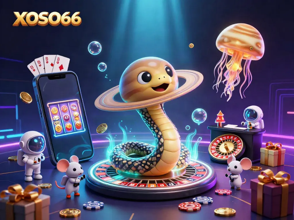 Experience thrilling gameplay at XOSO66 with adorable astronaut mice betting on a cosmic Saturn roulette.